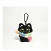 Cute Scarf Black Cat Plush Doll Keychain Camera Shoulder Bag Doll Bag Pendant Car Key Ring Gifts