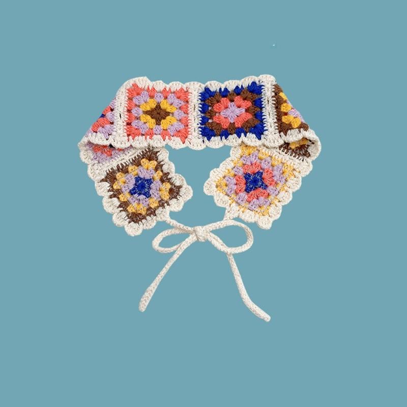 Süße Mädchen Buntes Häkelstirnband Sommer Sonnenschutz Turban zum Binden Camping Kopfwickel Teenager Liebliches Haartuch