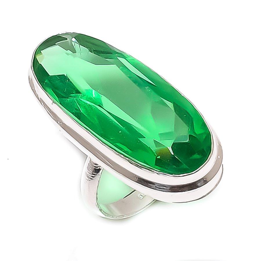 Tsavorite Gemstone Handmade 925 Sterling Silver Jewelry Ring Size 6 B5C55
