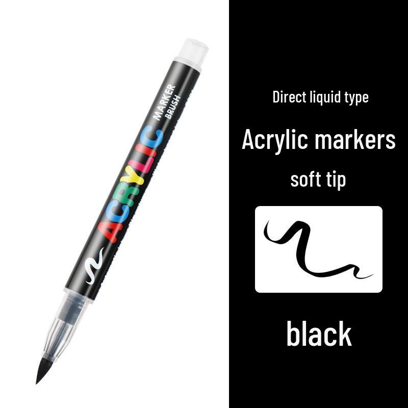8101 Akrylové popisovače s měkkým hrotem - 12/24 barev pro studentské umění, DIY a graffiti projekty
