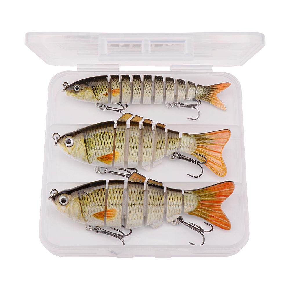 Set of 3 Artificial Baits Kit 10cm 17g Sinking Swimbait Crankbaits Premium Wobbler Lures for Pike Fishing