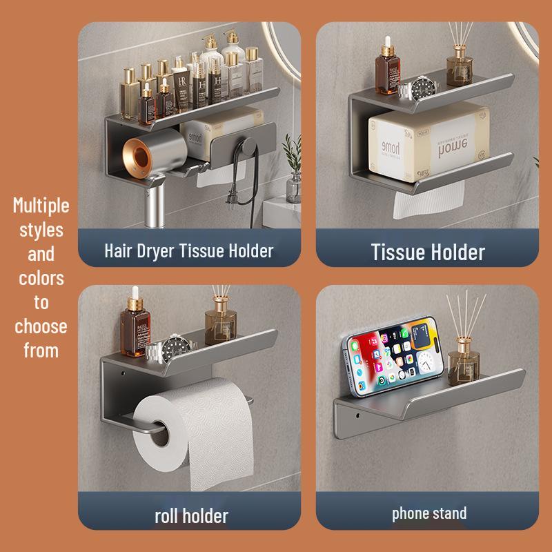 Cross-border Bathroom Multi-functional Hair Dryer and Toiletries Rack