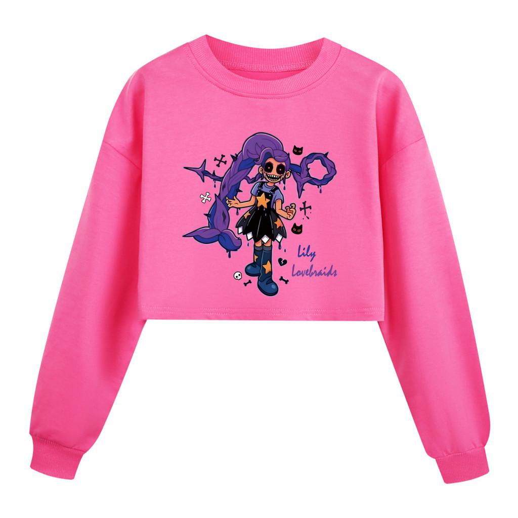 

5602 Kids Girls Lily Lovebraids Printed Regular Long Sleeves Short Sweatshirt 170cm рожевий червоний колір