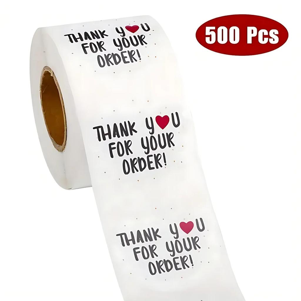 1roll 500pcs Thank You For Your Oder Sticker DIY Small Business Online Store Shop Packing Shipping Accessories