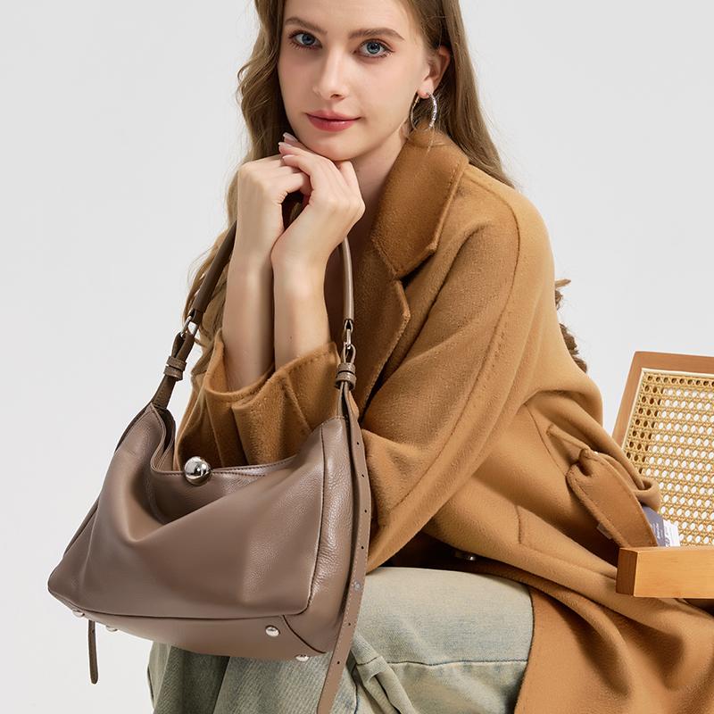 New Women's Fashi Genuine Leather Handbag Female Large Capacity Commuter Crossbody Bags Ladies' Luxury Designer Shoulder Bag