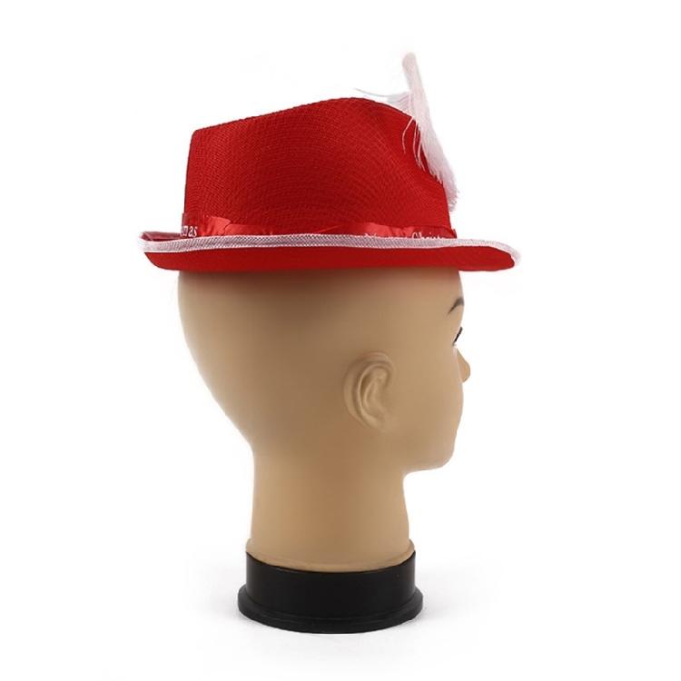 Unisex Cowboy Hat with Plume Decor Hat Christmas Felt Cowboy Jazz Children Hat