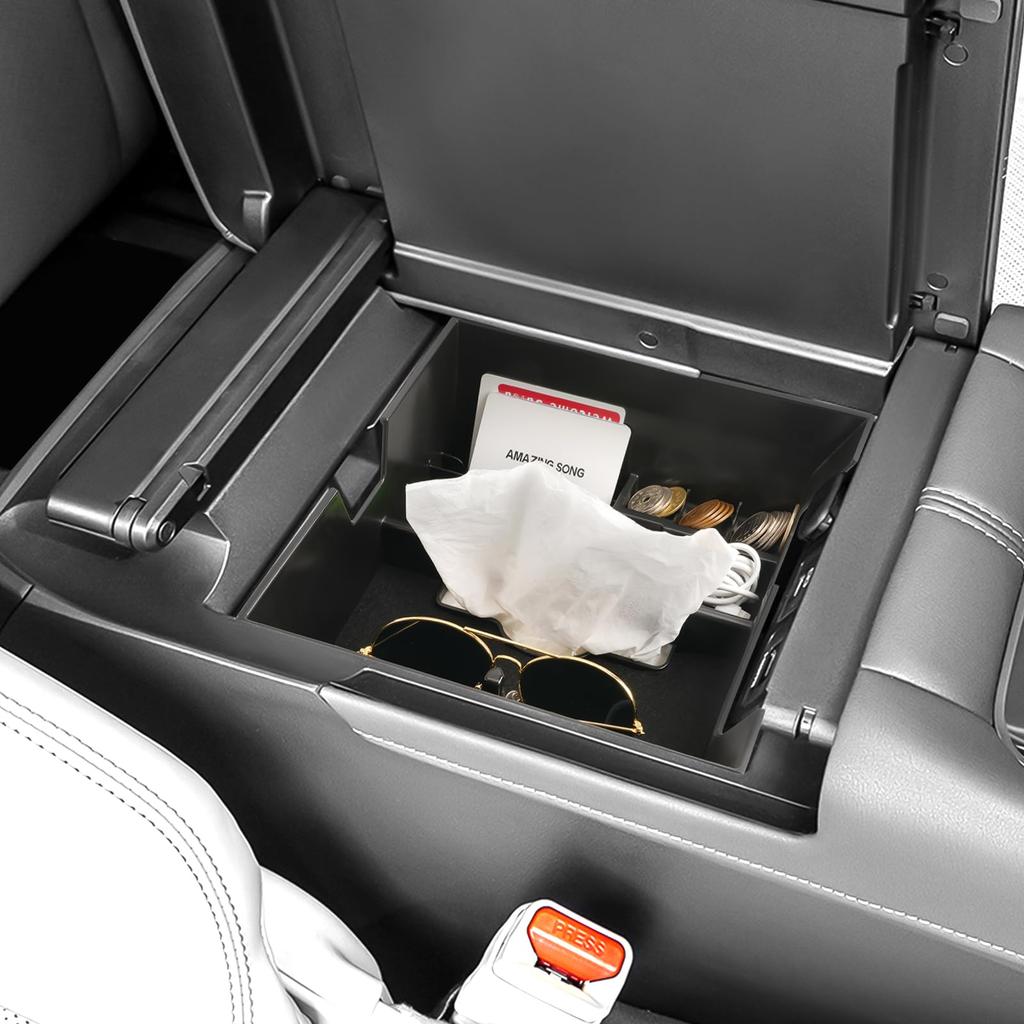 Coleya Console Box for the New Alphard 40 Series Center Console Storage ABS Custom Design with Rubber Easy Car Black (2023~), Box, Material, Mat,