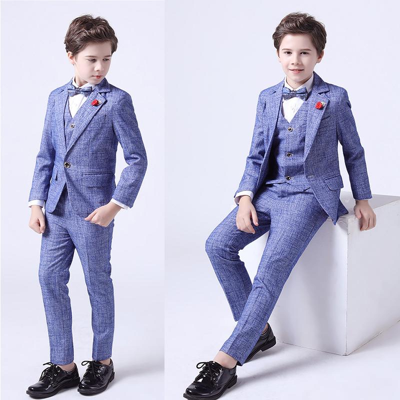 Módní dětský chlapecký třídílný pánský sportovní oblek(Kabát+Vesta+kalhoty)