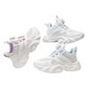 Girls' Sports Shoes Single Mesh Lightweight Running Shoes Hollow Breathable Soft Sole White Shoes Fashionable Casual Shoes