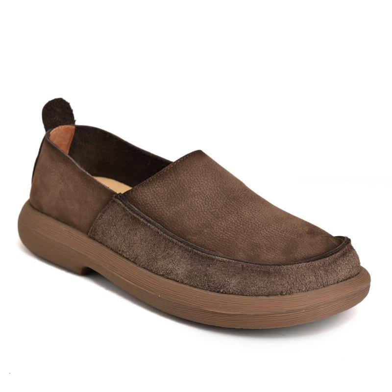 

Мягкая Натуральная Кожа Осень Дышащие Широкий Носок Мужская Обувь Обувь из Коровьей Кожи Натуральная Кожа Мягкая Подошва Мужские Мокасины 45 серый