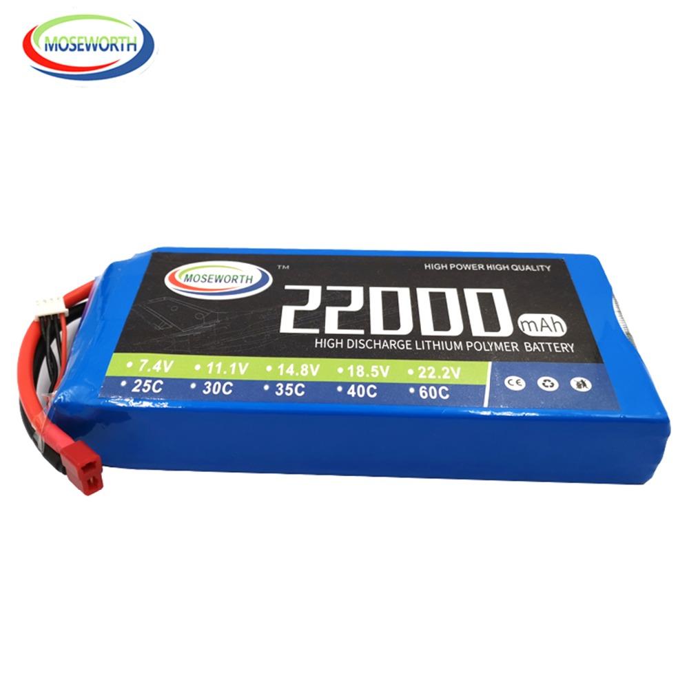 7.4V 11.1V 14.8V 18.5V 22.2V 2S 3S 4S 5S 6S 10000 12000 16000 22000mAh 25C RC LiPo Battery RC Car Agricultural Spraying Drone