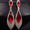 Imitation Diamonds Dangle Earrings for Women Ear Pendants with Rhinestones Teardrop Handmade Cubic Zirconia Earwear