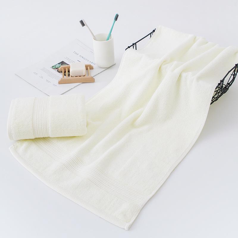 40x80 Cotton Towel with Satin Band and Custom Embroidery - Plain Color, Large Face Towel with Text and Flower Embroidery Options 40x80 бежевый