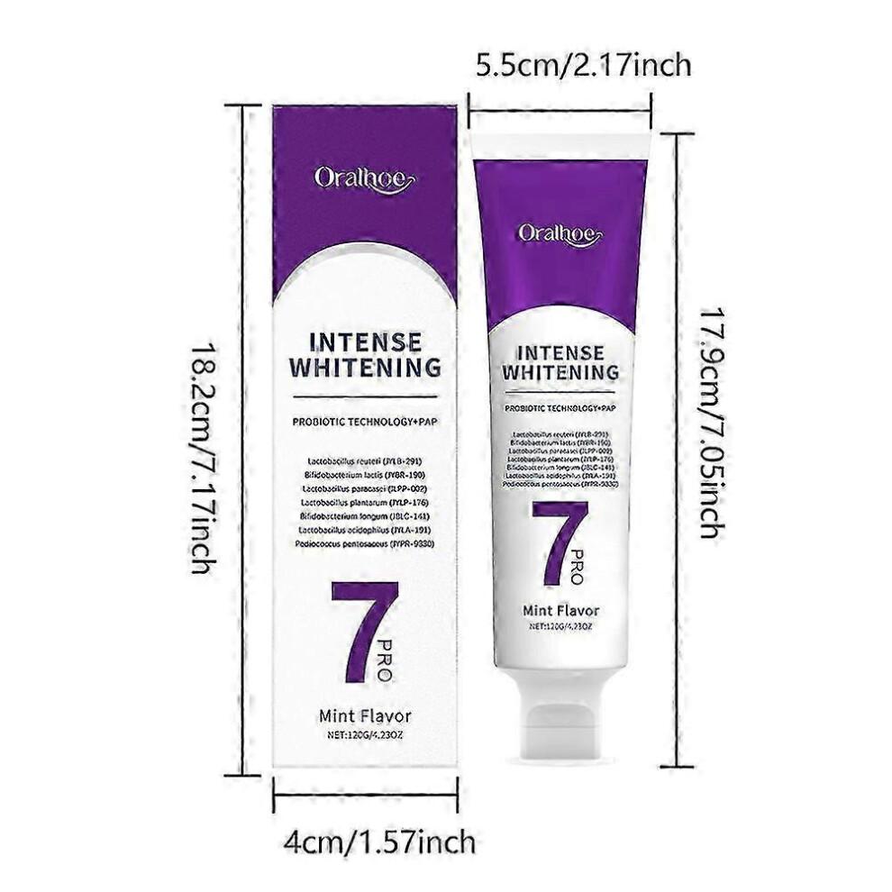 (2pcs, MSDRWIKEY) 7-Pro Intensive Toothpaste, 7PRO Intense Whitening Toothpaste with 7 Probiotics, Stain Removal & Fresh Breath 2025