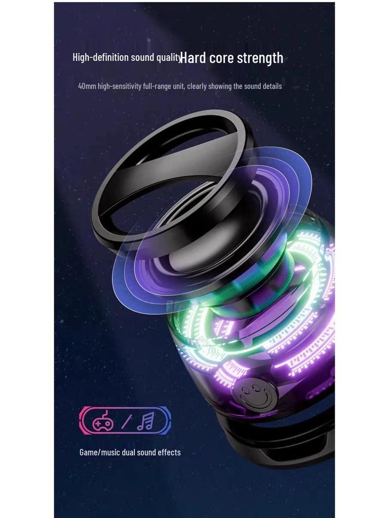G200 Personalized Bluetooth Speaker: Compact Wireless Outdoor Speaker with Colorful Ambient Light and Powerful Subwoofer