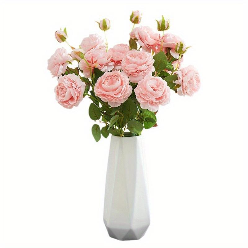 3-head Single Peony Flower Simulated Plastic Flower