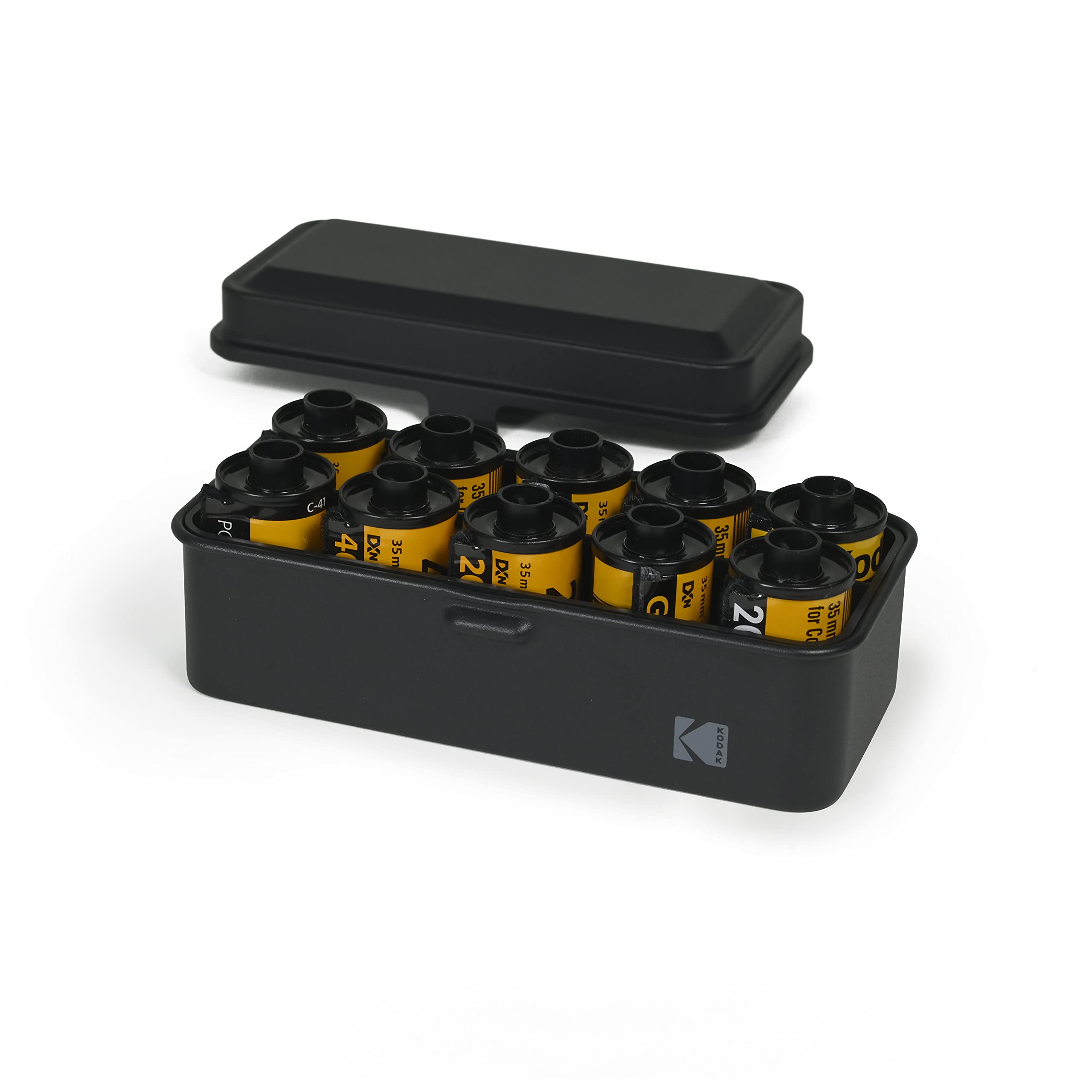 KODAK Film Case Holds 8 Rolls of 120 Film 10 Rolls of 35mm Film Retro Steel Case for Organizing and Protecting Film Not 120/135 - / - (Black) (Film чёрный