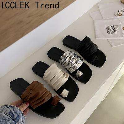 Sommerliche flache Zehensandalen Damen Hausschuhe Mode Damen Outdoor Prägnant Strandurlaub Pantoletten