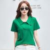 Summer Women's Fashion Loose Versatile Cotton Embroidery Lapel Short-sleeved T-shirt