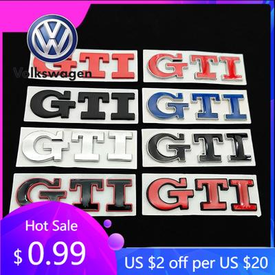 2026 Heiß für Volkswagen VW 3D Metall Logo GTI Emblem Buchstaben Abzeichen Auto Heckklappenaufkleber für Volkswagen VW Golf 4 5 6 7 Polo MK4