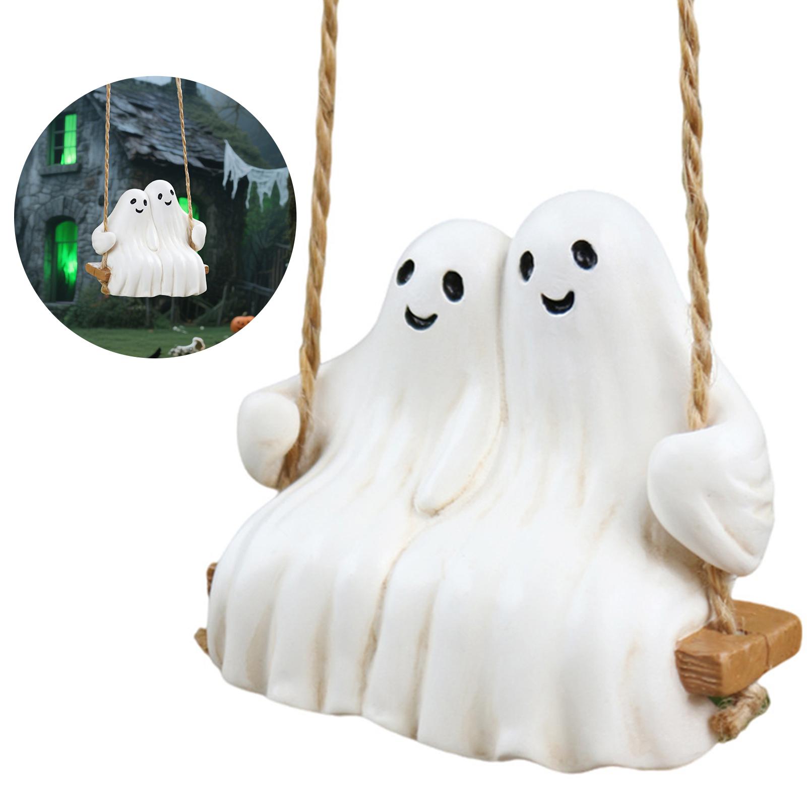 

Фигурка Привидение на веревочных качелях Добавьте атмосферу Хэллоуина Дизайн для декора дома, офиса и вечеринки