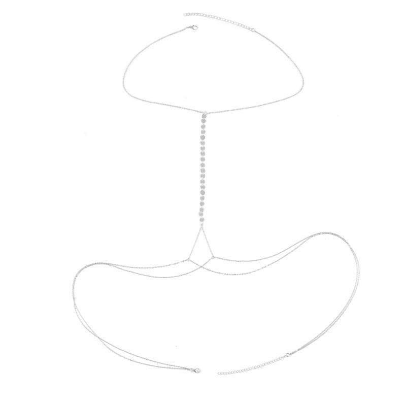 Sexy Pailletten Körper Taille Bauch Kette Sommer Strand Bikini Harness Halskette Frauen Charming Schmuck