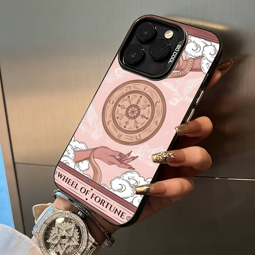 Tarot Aesthetic Phone Case For iPhone 17,16,15,14,13,12,11 Plus Pro Max Colored Silver Phone Case