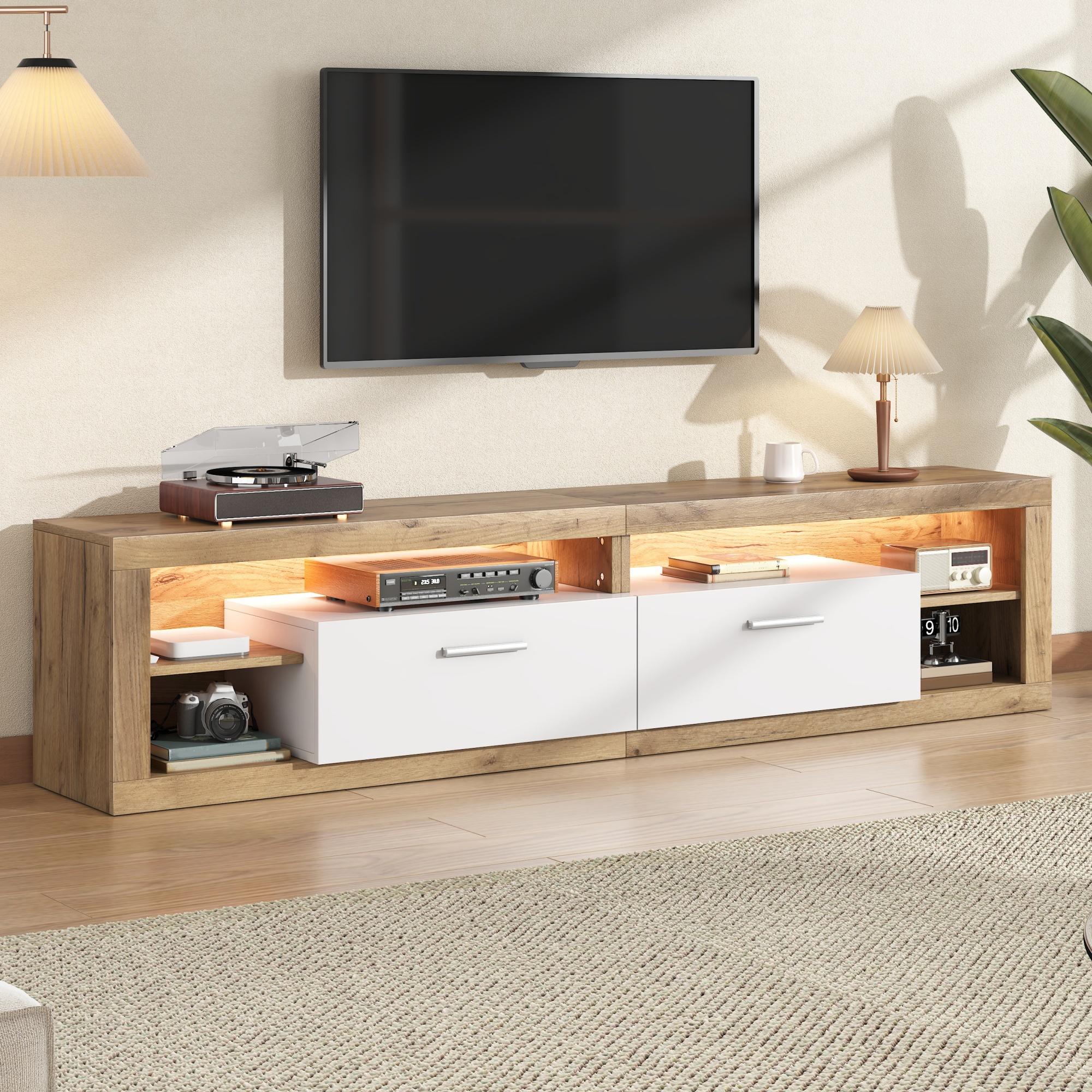 TV Cabinet 180x35.5x50cm, App-Controlled LED