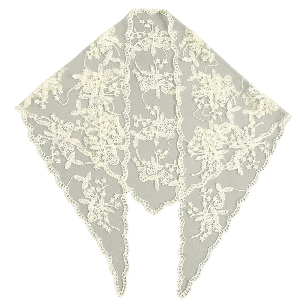 Lace Head Scarf for Women and Girls Hair Scarf Embroidered Lace Triangle Scarf Elegant Scarf Shawl Head Accessories