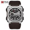 OFNS Herren Mode Quadratische Chronograph Quarz Uhr mit Kalender, Wasserbeständig und Einfache Strichindizes