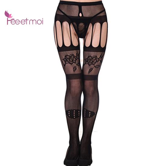 Sexy Pantyhose Enchanting Waist Curve Breathable Sleep Colthes Seamless Sexy Wear Long Mesh Lace Stocking Women Socks