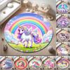 1pc Personalized Unicorn Rainbow Round Carpet Painted Printed Circular Carpet, Home Door Mat, Outdoor Travel Protection Carpet