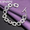 CHSHINE 925 Sterling Silver Round Ring Chain Bracelet For Women High Quality Fashion Charm Jewelry