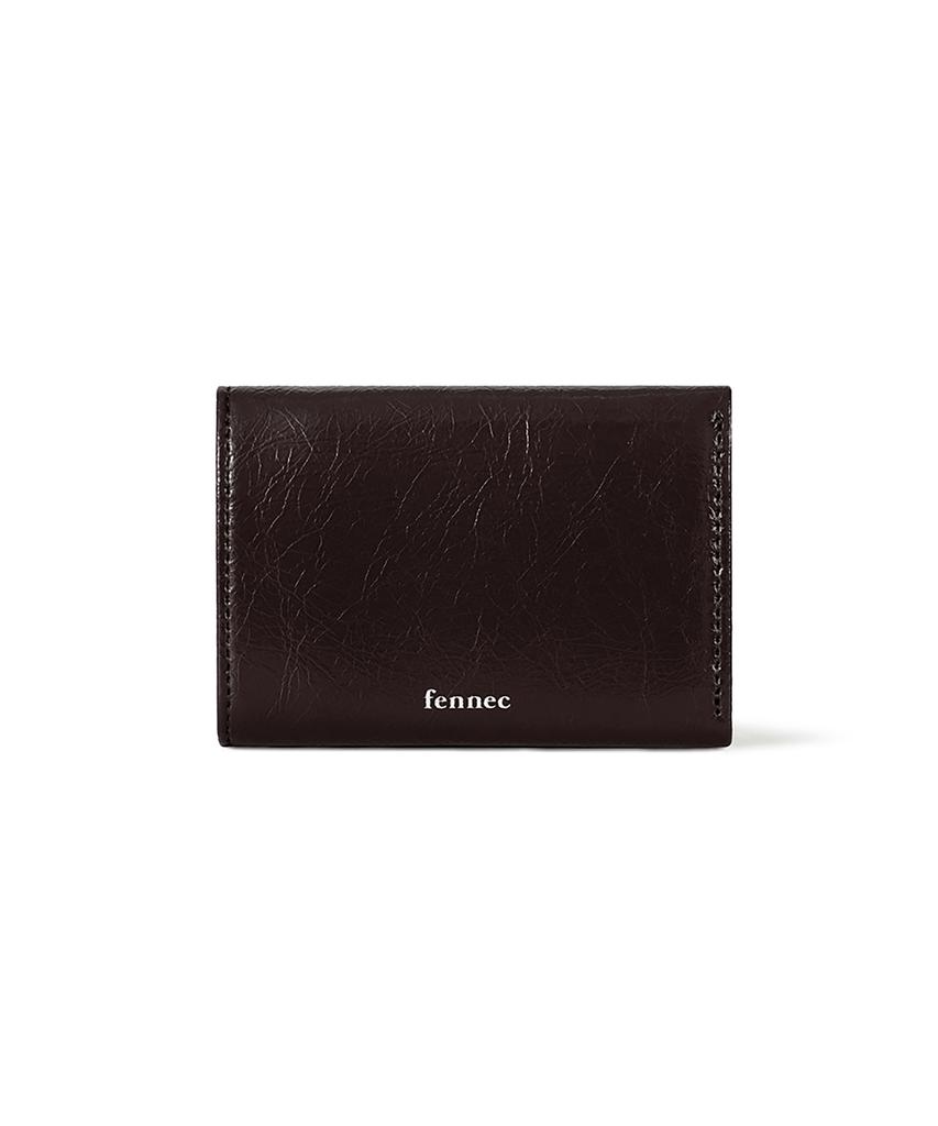 Fennec Crinkle Triangle Triple Wallet - Espresso