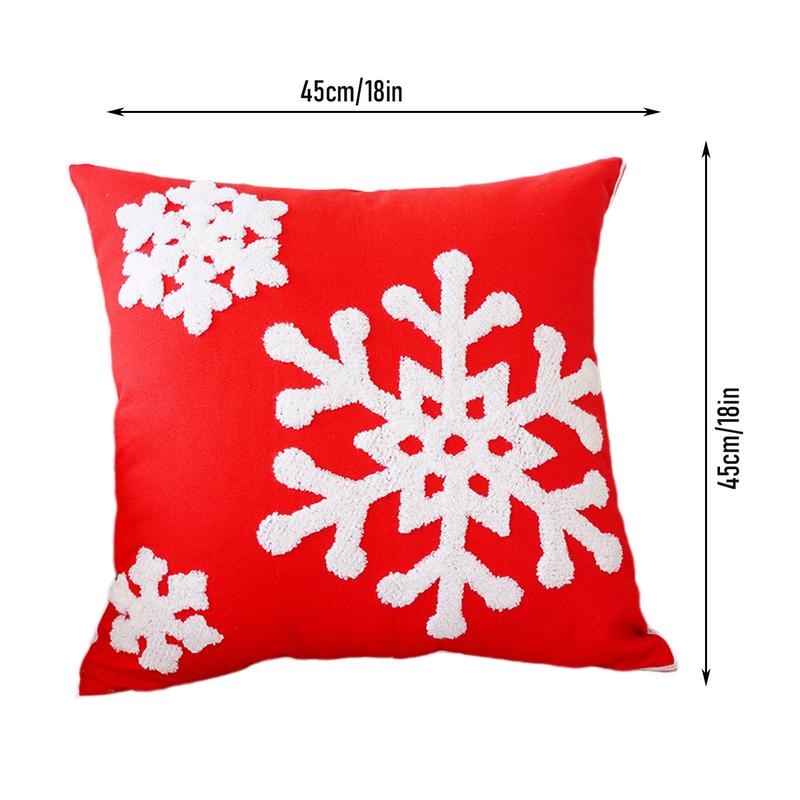 Christmas Throw Pillow Covers 18x18 Inch Snowflake Washable Snowflake Christmas Pillow Cover Cushion Cases For Bedroom Couch Bed