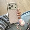 Korean Ins Dripping Glue Pink Plaid Phone Case Cell Phone Cover for iPhone 17ProMax 16ProMax 15ProMax 14ProMax 13 Shockproof Hard Acrylic Shell