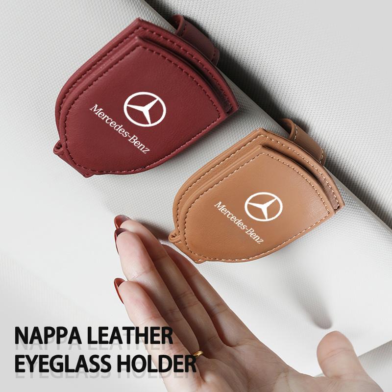 Universal Car Eyeglasses Sun Visor Glasses Holder Organizer Clip For Mercedes Benz W211 W124 W176 W177 C260 C300 GLC CLE CLA