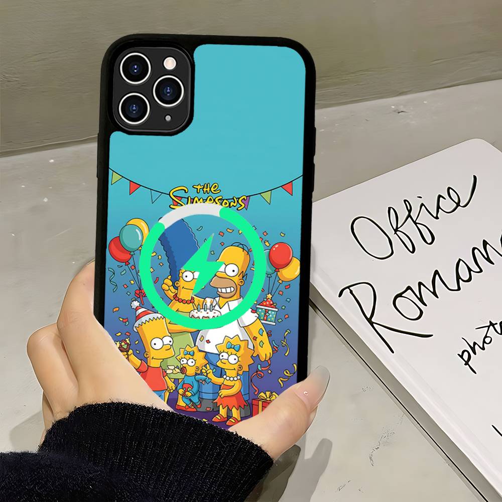 Funny Cartoon S-Simpsons Phone Case For IPhone 17 Air 16 15 14 13 12 11 Pro Max Plus For Magsafe Wireless Charge Cover
