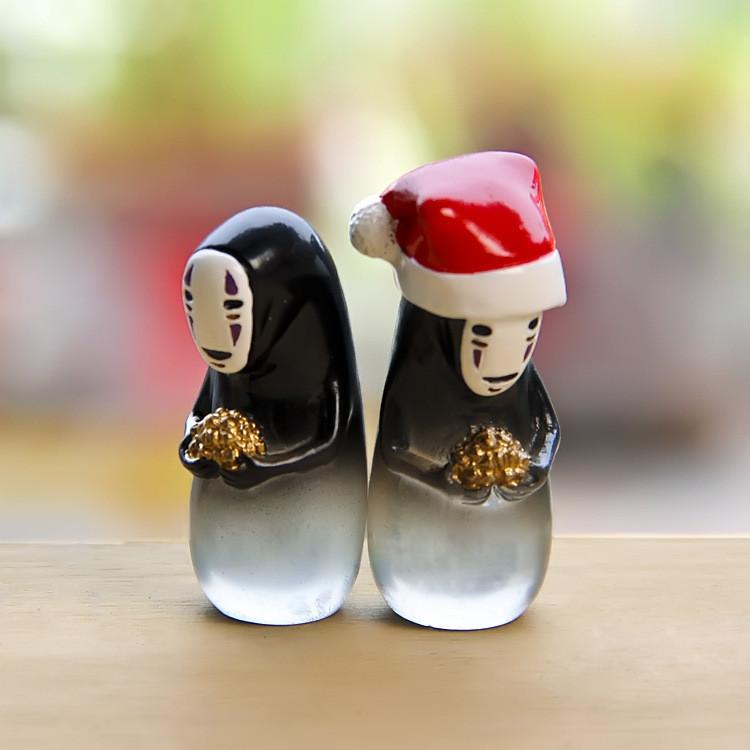 Gold Cute Cartoon No Face Man Imitation Glass Model Ornament For Decor Desktop