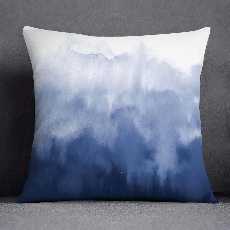 Blue Striped Plaid Pillowcase Office Living Room Home Pillowcase Car Ornaments