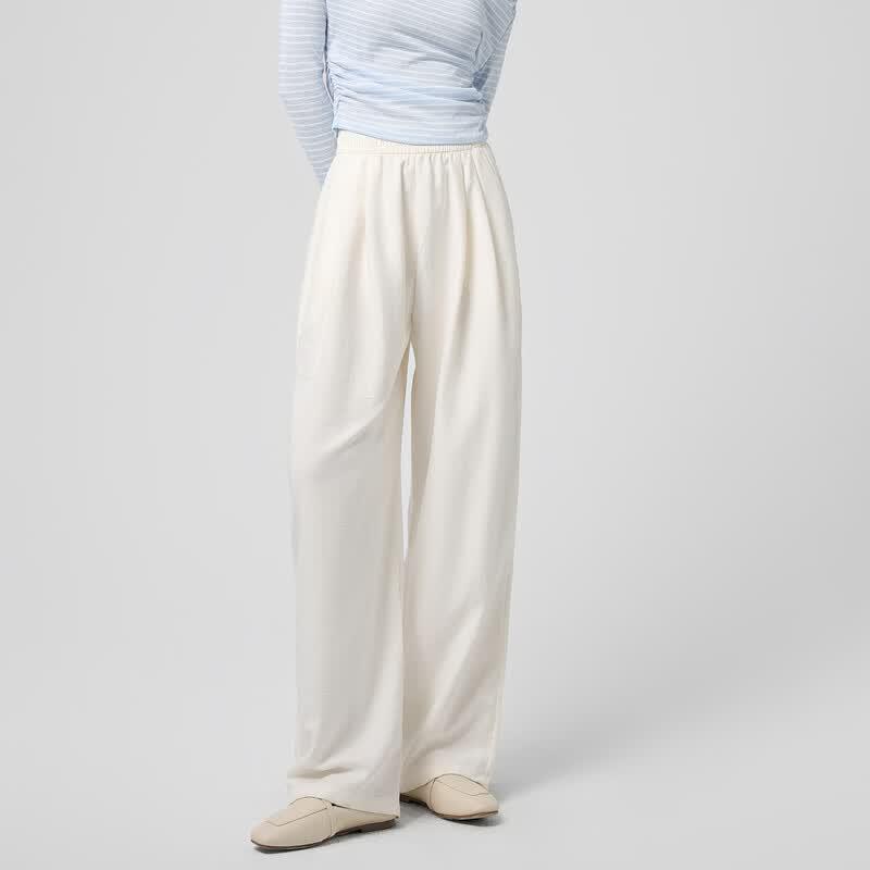 La Chapelle Women's High-Waisted Wide-Leg Versatile Suit Pants