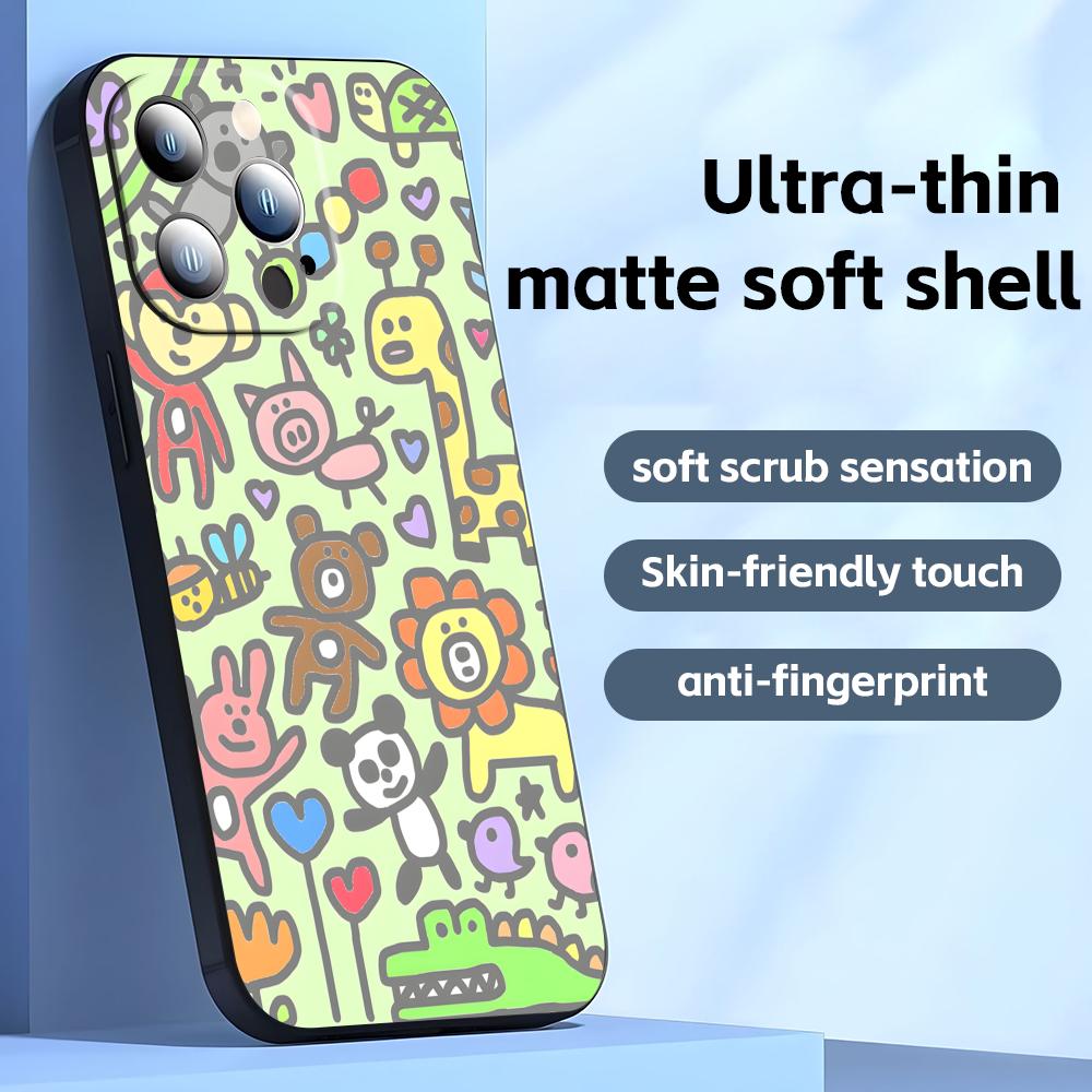 Süßes Giraffen-Handyhülle Für iPhone17 16 16e 15 14 13 12 11 Plus Mini Pro Max Weiche schwarze Stoßfeste Hülle