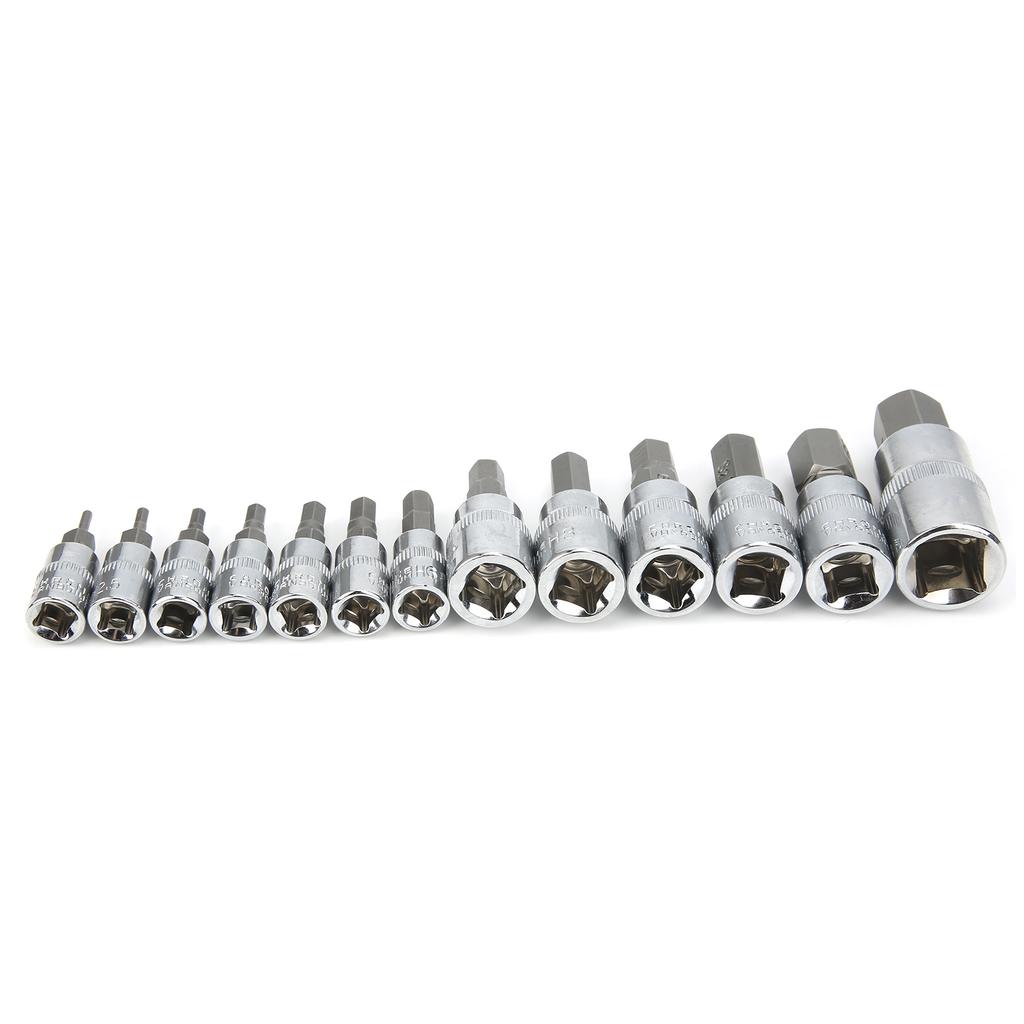 Square Wrench Hex Bit Socket Set 14in 38in 12in Auto Maintenance Repair with Tool Box