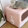 Cat Litter Box Large Plastic Spill Proof Cat Toilet Pink