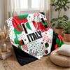 Italy Football Printed Flannel Blanket Skin Friendly Warm Decorative Throw for Indoor Couch Bed Daily Use