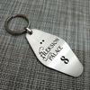 Individueller Metall-Schlüsselanhänger für Hotels, personalisierter digitaler hohler Edelstahl-Schlüsselanhänger, Schmuck, Neu