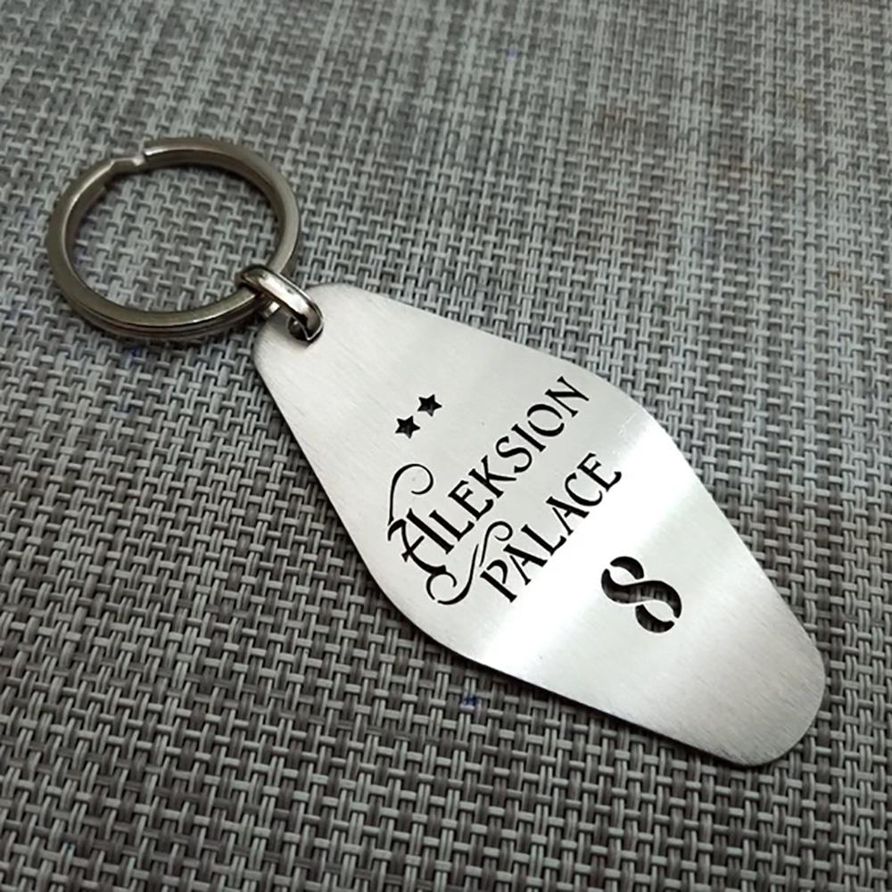 Individueller Metall-Schlüsselanhänger für Hotels, personalisierter digitaler hohler Edelstahl-Schlüsselanhänger, Schmuck, Neu