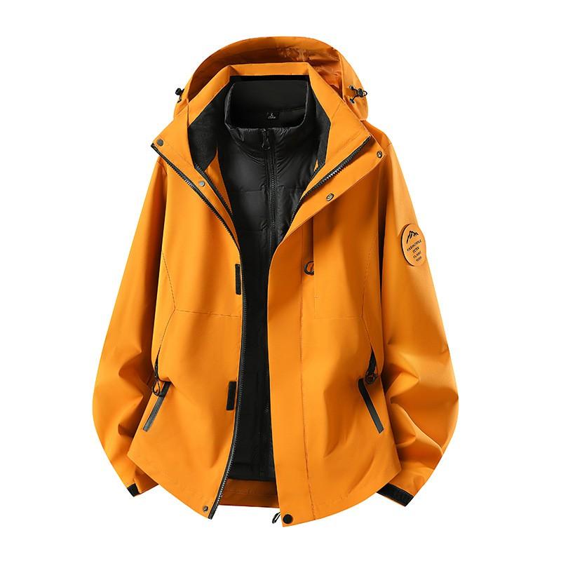Men Women 3-in-1 Waterproof Windproof Hiking Jacket With Removable Down Liner Outdoor Trekking Camping Winter