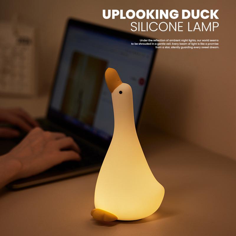 

Силиконовая лампа в виде утки, светодиодная, мягкая, новинка, лампа в виде животного, 3 уровня яркости для детей, милый забавный мультяшный подарок в виде животного White&USB Plug