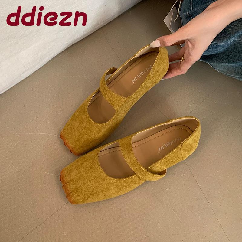 Fashion Female Slip On Footwear Shallow Ladies Mary Janes Flats Shoes Casual Fashion Square Toe Women Flats With Shoes lady